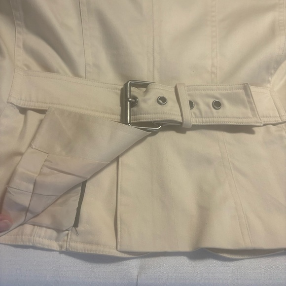 Worthington Woman Stretch 14W Cream Blazer Jacket 3/4 sleeves buckle in back - Picture 4 of 13